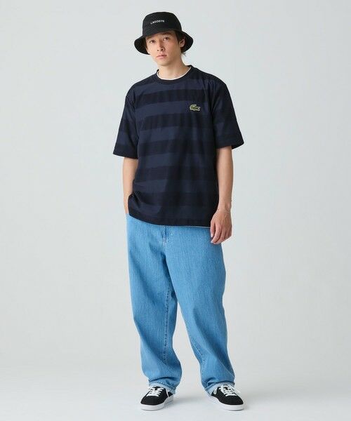 LACOSTE / ラコステ Tシャツ | オーバーサイズ パイル地切り替え同色ボーダーTシャツ | 詳細10