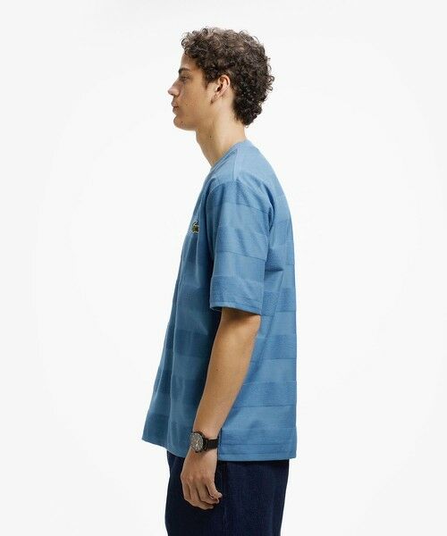 LACOSTE / ラコステ Tシャツ | オーバーサイズ パイル地切り替え同色ボーダーTシャツ | 詳細13