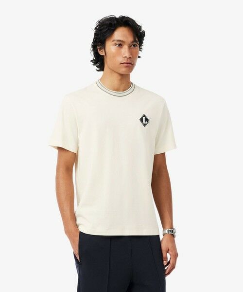 LACOSTE / ラコステ Tシャツ | フランスメイド レトロパッチTシャツ（オフホワイト）