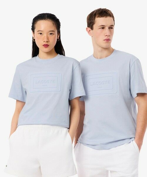 LACOSTE / ラコステ Tシャツ | エンボスパリロゴ クルーネックTシャツ（アクア）