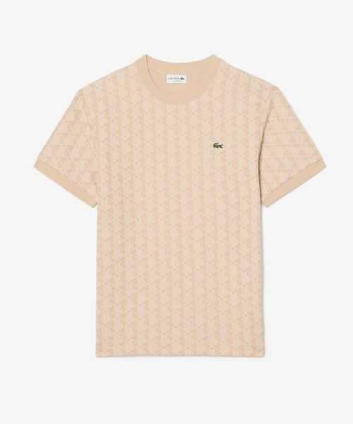 LACOSTE / ラコステ Tシャツ | モノグラムジャカードTシャツ（ライトベージュ）
