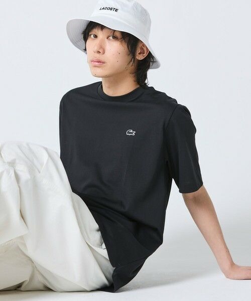 LACOSTE / ラコステ Tシャツ | 二層構造 消臭 速乾 UVカット ワンポイント アウトラインロゴクルーネック半袖Tシャツ | 詳細5