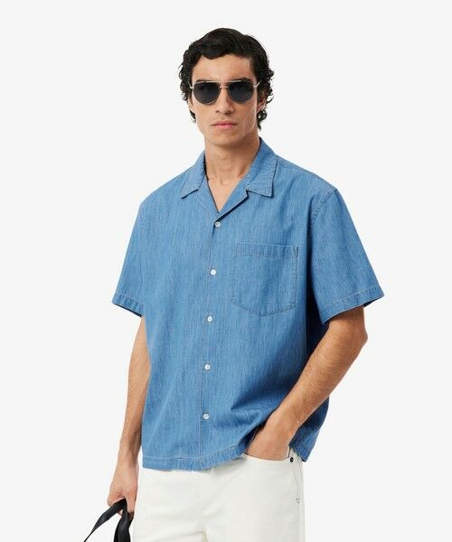 LACOSTE / ラコステ シャツ・ブラウス | オープンカラーデニムシャツ（ライトブルー）