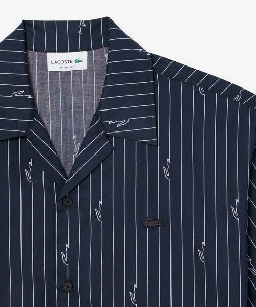 LACOSTE / ラコステ シャツ・ブラウス | チョークストライププリントツイルオープンカラーシャツ | 詳細4