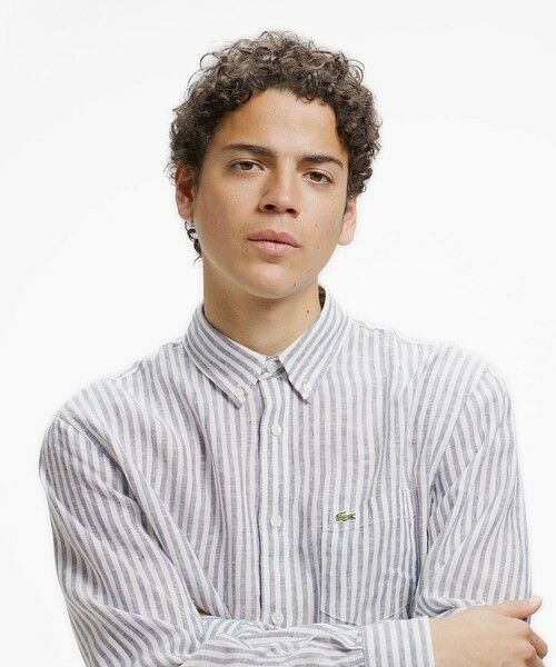 LACOSTE / ラコステ シャツ・ブラウス | リネンストライプシャツ（ブルー）