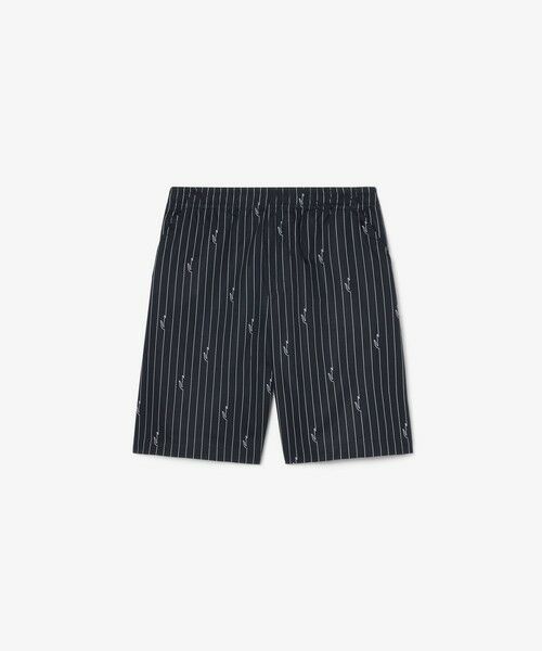 LACOSTE / ラコステ ショート・ハーフ・半端丈パンツ | チョークストライププリントツイルショーツ（ブラック）