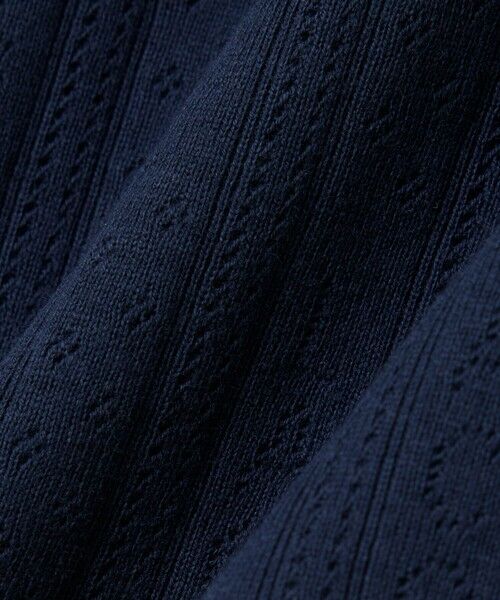 LACOSTE / ラコステ ミニ・ひざ丈スカート | ブランドネームロゴレースモチーフ透かし編みニットミディスカート | 詳細1