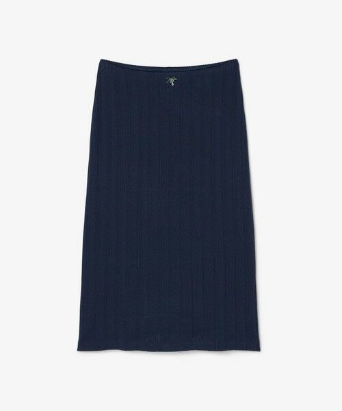 LACOSTE / ラコステ ミニ・ひざ丈スカート | ブランドネームロゴレースモチーフ透かし編みニットミディスカート | 詳細6