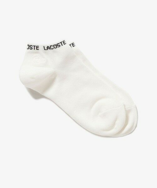 LACOSTE / ラコステ ソックス | ネームジャカードワニロゴパッチくるぶし丈ソックス 22-24cm（ホワイト）
