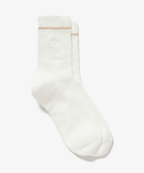 LACOSTE / ラコステ ソックス | 配色ラインケーブルニットソックス（ホワイト）