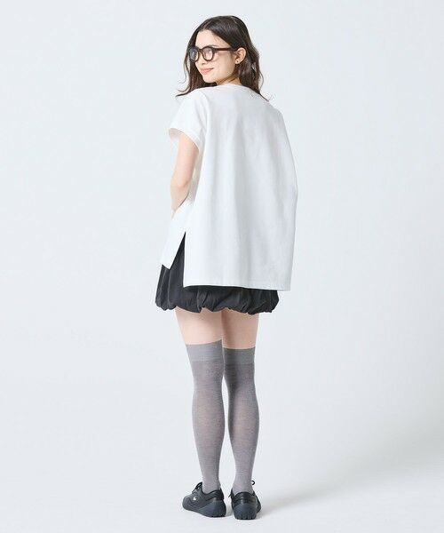 LACOSTE / ラコステ Tシャツ | 【オンライン限定】LACOSTE オーバーサイズ フレンチスリーブ サイドスリット クルーネックTシャツ | 詳細13