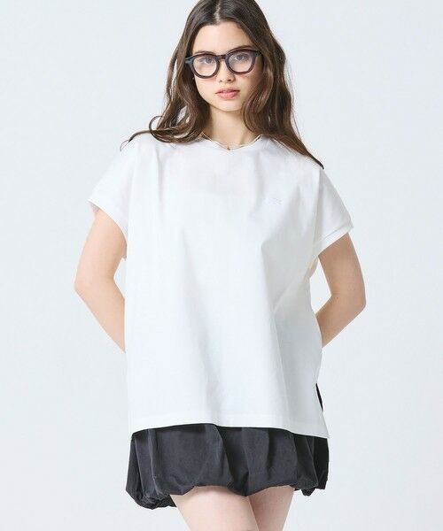 LACOSTE / ラコステ Tシャツ | 【オンライン限定】LACOSTE ルーズフィット フレンチスリーブ サイドスリット クルーネックTシャツ | 詳細5