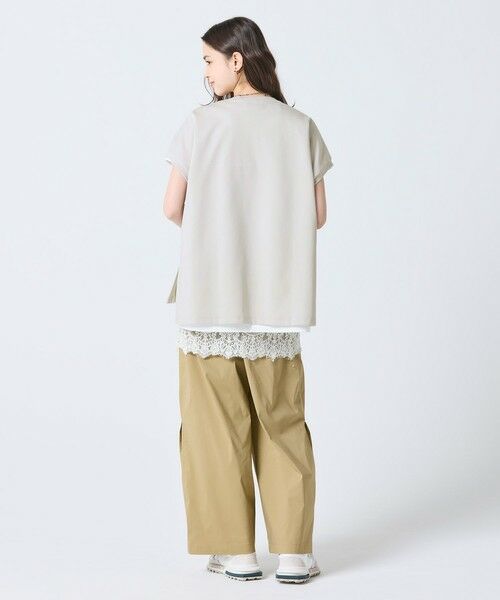 LACOSTE / ラコステ Tシャツ | 【オンライン限定】LACOSTE オーバーサイズ フレンチスリーブ サイドスリット クルーネックTシャツ | 詳細16