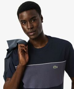 LACOSTE / ラコステ Tシャツ | 配色パイピングパネルボーダーTシャツ