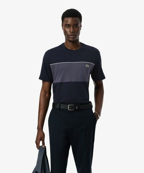 LACOSTE / ラコステ Tシャツ | 配色パイピングパネルボーダーTシャツ | 詳細5
