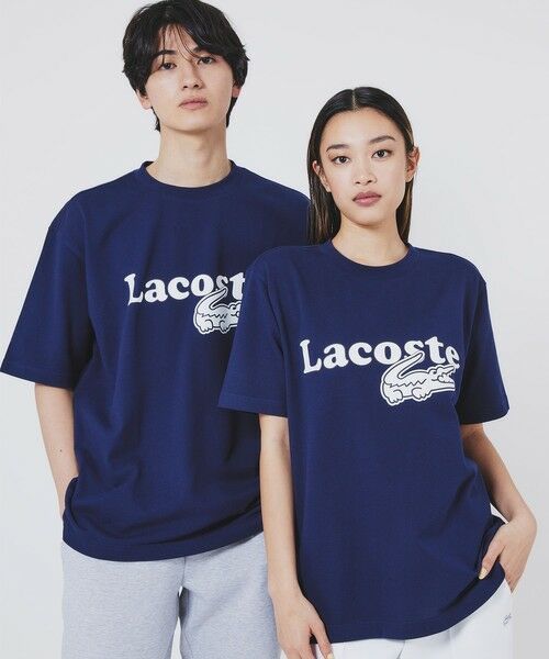 LACOSTE / ラコステ Tシャツ | 【オンライン限定】鹿の子地リラックスフィットTシャツ（ネイビー）