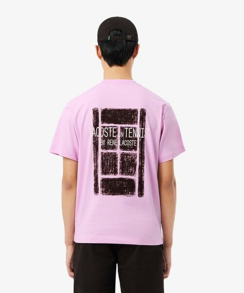 LACOSTE / ラコステ Tシャツ | テニスコートバックプリントTシャツ（ピンク）