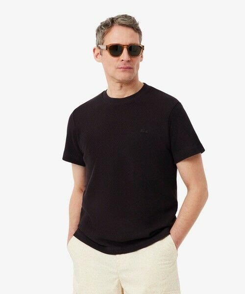 LACOSTE / ラコステ Tシャツ | コットンメッシュニットTシャツ（ブラウン）