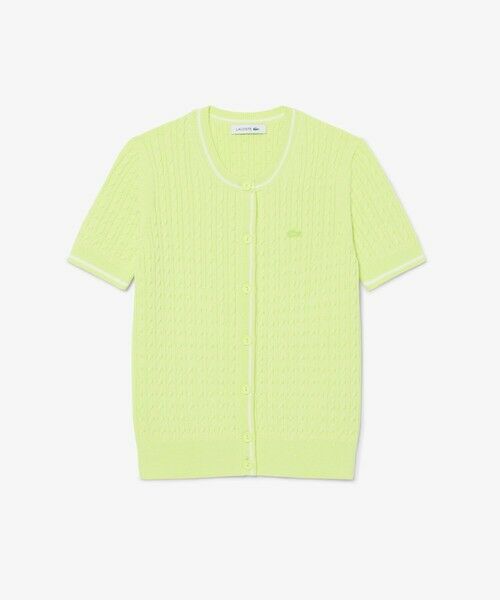 LACOSTE / ラコステ カーディガン・ボレロ | ケーブルニット ハーフスリーブカーディガン（ライトグリーン）