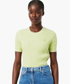 LACOSTE / ラコステ ニット・セーター | ケーブルニットハーフスリーブTシャツ