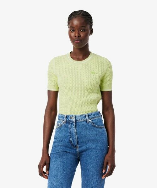 LACOSTE / ラコステ ニット・セーター | ケーブルニットハーフスリーブTシャツ | 詳細2