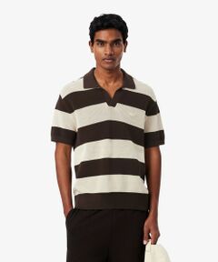 LACOSTE / ラコステ ニット・セーター | ボーダーメッシュニットスキッパーポロシャツ