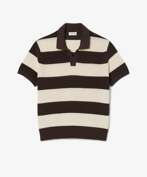 LACOSTE / ラコステ ニット・セーター | ボーダーメッシュニットスキッパーポロシャツ | 詳細3