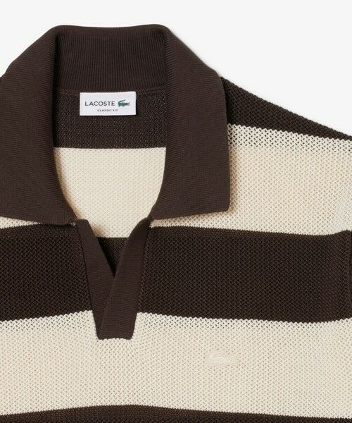 LACOSTE / ラコステ ニット・セーター | ボーダーメッシュニットスキッパーポロシャツ | 詳細4