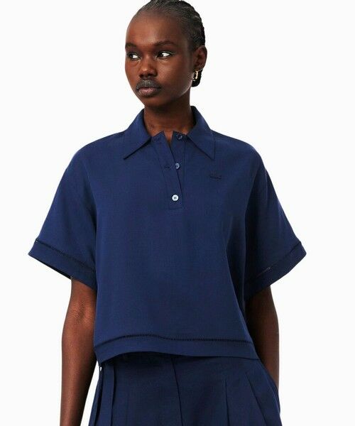 LACOSTE / ラコステ シャツ・ブラウス | リヨセル×リネンブレンドツイルポロシャツ（ネイビー）