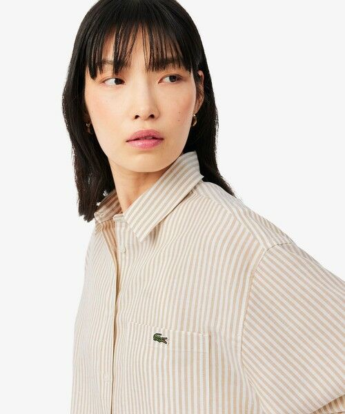 LACOSTE / ラコステ シャツ・ブラウス | リネン×リヨセルブレンド オーバーサイズストライプシャツ | 詳細1