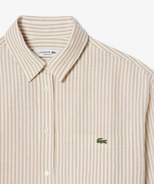 LACOSTE / ラコステ シャツ・ブラウス | リネン×リヨセルブレンド オーバーサイズストライプシャツ | 詳細4