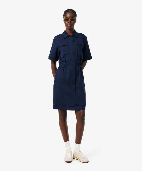 LACOSTE / ラコステ ミニ丈・ひざ丈ワンピース | リヨセル×リネンブレンド ウエストシャーリング シャツドレス / シャツワンピース | 詳細2