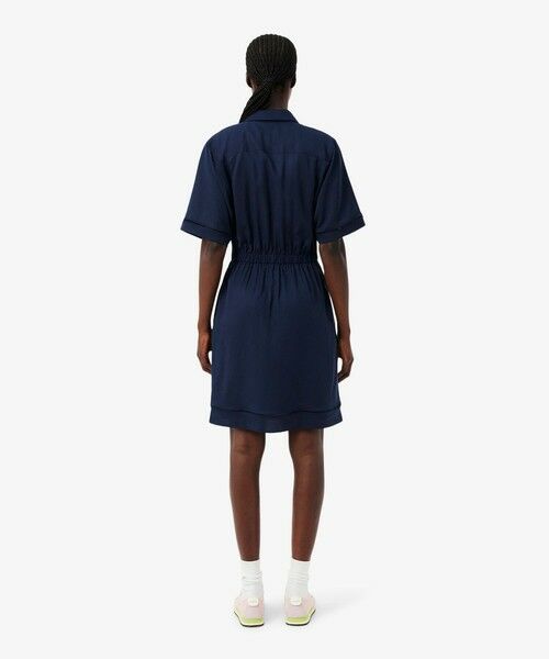 LACOSTE / ラコステ ミニ丈・ひざ丈ワンピース | リヨセル×リネンブレンド ウエストシャーリング シャツドレス / シャツワンピース | 詳細4
