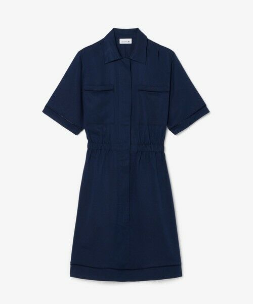 LACOSTE / ラコステ ミニ丈・ひざ丈ワンピース | リヨセル×リネンブレンド ウエストシャーリング シャツドレス / シャツワンピース | 詳細5