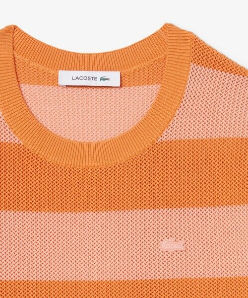 LACOSTE / ラコステ ミニ丈・ひざ丈ワンピース | ボーダーメッシュニットドレス / ニットワンピース | 詳細9