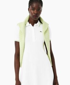 LACOSTE / ラコステ ミニ丈・ひざ丈ワンピース | 配色ライン レーヨンブレンドポロドレス / フレアワンピース