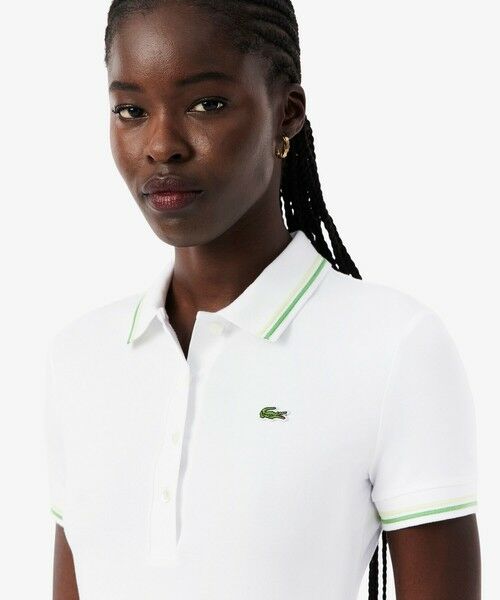 LACOSTE / ラコステ ミニ丈・ひざ丈ワンピース | 配色ライン レーヨンブレンドポロドレス / フレアワンピース | 詳細2
