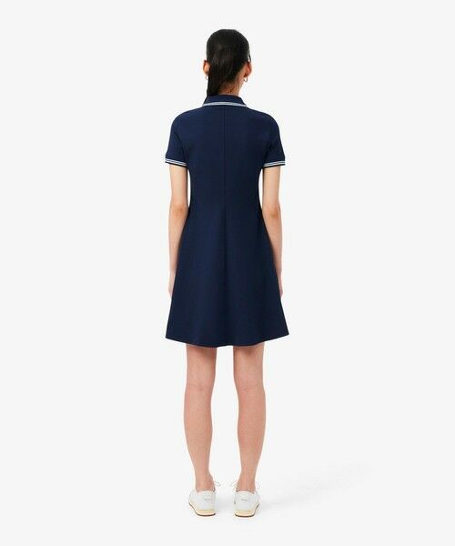 LACOSTE / ラコステ ミニ丈・ひざ丈ワンピース | 配色ライン レーヨンブレンドポロドレス / フレアワンピース | 詳細9