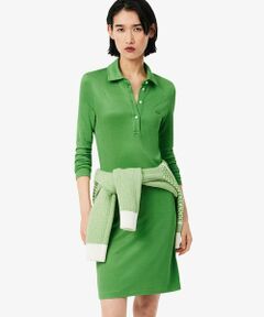 LACOSTE / ラコステ ミニ丈・ひざ丈ワンピース | サテンタッチ鹿の子地ポロドレス / ポロワンピース