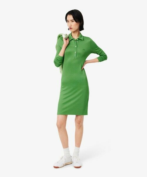 LACOSTE / ラコステ ミニ丈・ひざ丈ワンピース | サテンタッチ鹿の子地ポロドレス / ポロワンピース | 詳細2