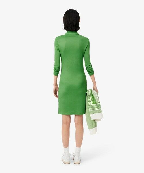 LACOSTE / ラコステ ミニ丈・ひざ丈ワンピース | サテンタッチ鹿の子地ポロドレス / ポロワンピース | 詳細4