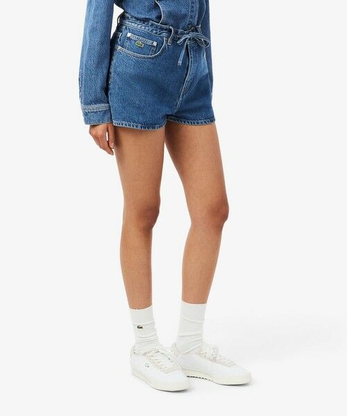 LACOSTE / ラコステ ショート・ハーフ・半端丈パンツ | ウェストストリングデニムショーツ /ショートパンツ（ブルー）