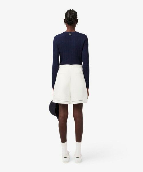 LACOSTE / ラコステ ショート・ハーフ・半端丈パンツ | リヨセル×リネンブレンドベルテッドバミューダショーツ タックショーツ | 詳細4