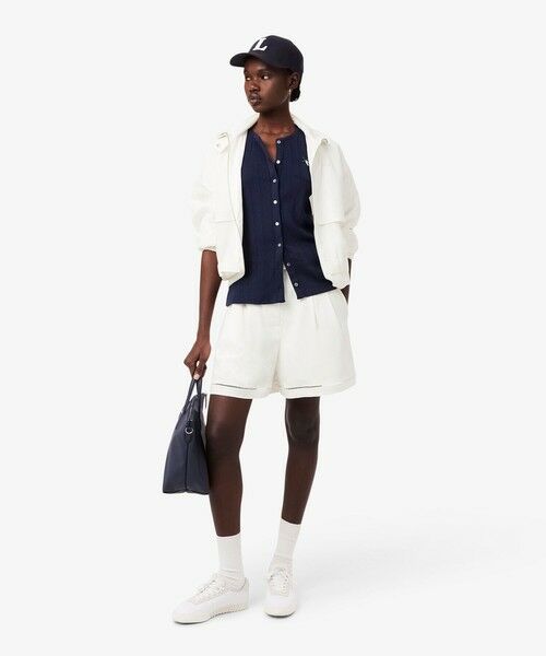 LACOSTE / ラコステ ショート・ハーフ・半端丈パンツ | リヨセル×リネンブレンドベルテッドバミューダショーツ タックショーツ | 詳細7