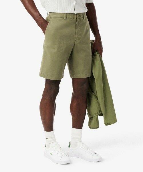 LACOSTE / ラコステ ショート・ハーフ・半端丈パンツ | ストレッチチノバミューダショーツ（モスグリーン）