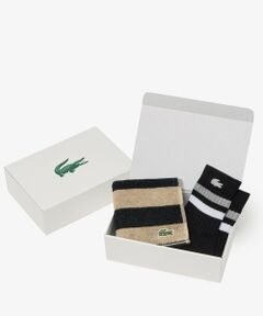 LACOSTE / ラコステ ソックス | ボーダータオルハンカチ&ラインリブショートソックスセット