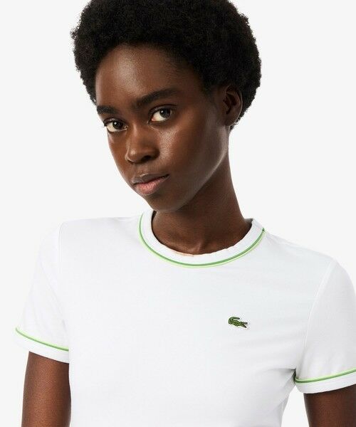 LACOSTE / ラコステ Tシャツ | レーヨンブレンドトリム 配色ライン半袖Tシャツ | 詳細2