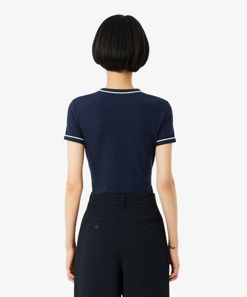 LACOSTE / ラコステ Tシャツ | レーヨンブレンドトリム 配色ライン半袖Tシャツ | 詳細6