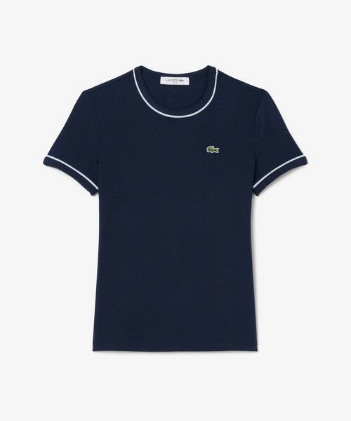 LACOSTE / ラコステ Tシャツ | レーヨンブレンドトリム 配色ライン半袖Tシャツ | 詳細7