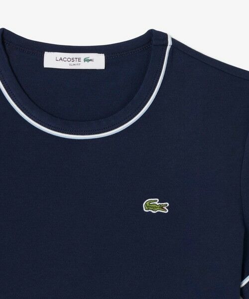 LACOSTE / ラコステ Tシャツ | レーヨンブレンドトリム 配色ライン半袖Tシャツ | 詳細8